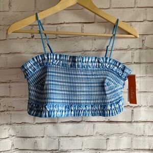 Blue Gingham Women's Top